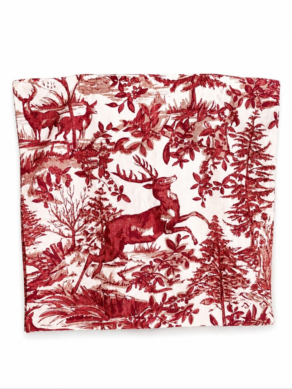 Pottery Barn 24x24 Red Toile Deer Pillow Cover Rustic Woodland Lodge Farmhouse